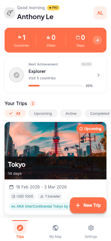 EVORI trip dashboard